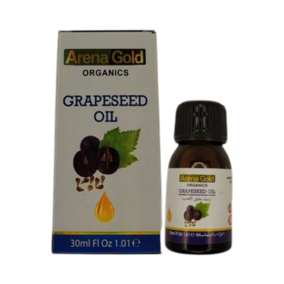 Arena Gold Üzüm Çəyirdəyi Yağı, 30 ml, dərini nəmləndirən, saçları qidalandıran, qırışları azaldan və göz altı qaralmalarını aradan qaldıran təbii bir yağ. Kollagen istehsalını dəstəkləyir və ümumi gözəlliyi artırır.