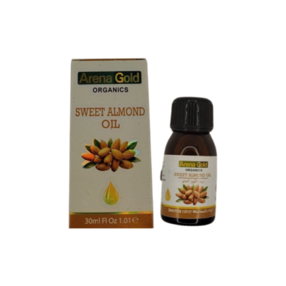 Arena Gold Sweet Almond Oil, quru dərini yumşaldan və saçlara təbii parıltı verən təbii şirin badam yağı.