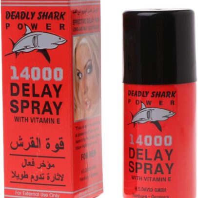 Deadly Shark 14000 Delay Spray, kişilər üçün uzunmüddətli cinsi əlaqə və nəzarət üçün vitaminlə zəngin sprey.