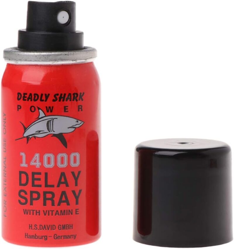 Deadly Shark 14000 Delay Spray, kişilər üçün uzunmüddətli cinsi əlaqə və nəzarət üçün vitaminlə zəngin sprey.