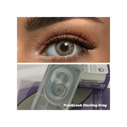 FreshLook Sterling Gray kosmetik linzalar, gözlərə dərinlik və ifadə verən məhsulun şəkli Косметические линзы FreshLook Sterling Gray, изображение линз, которые придают глазам глубину и выразительность