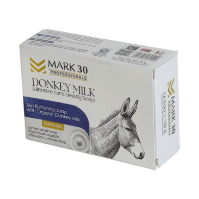 “Mark 30 Donkey Milk Soap – üzvi eşşək südü ilə dəri yumşaldan və parlaqlaşdıran sabun” “Mark 30 Professional Donkey Milk Beauty Soap qutu görüntüsü” “Üz və bədən üçün eşşək südü sabunu – intensiv baxım sabunu” “Organic donkey milk skincare soap – Mark 30 sabunu”